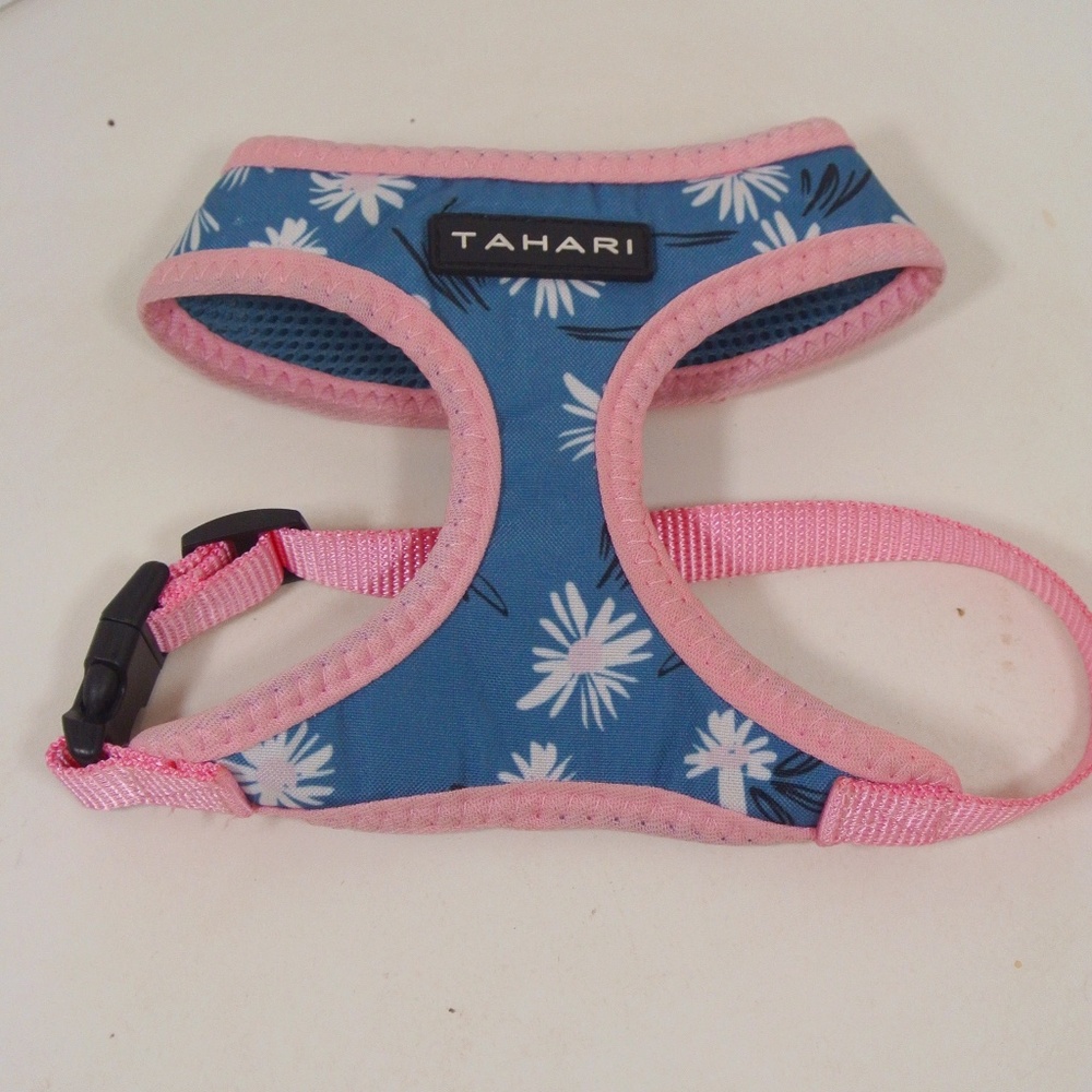TAHARI SIZE SMALL BLUE AND PINK DOG HARNESS